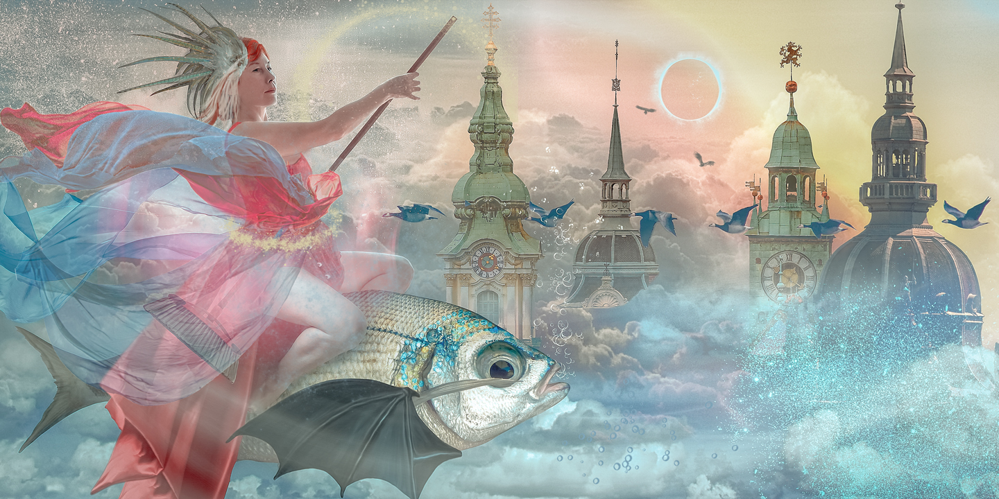 Ведьмочка на рыбе